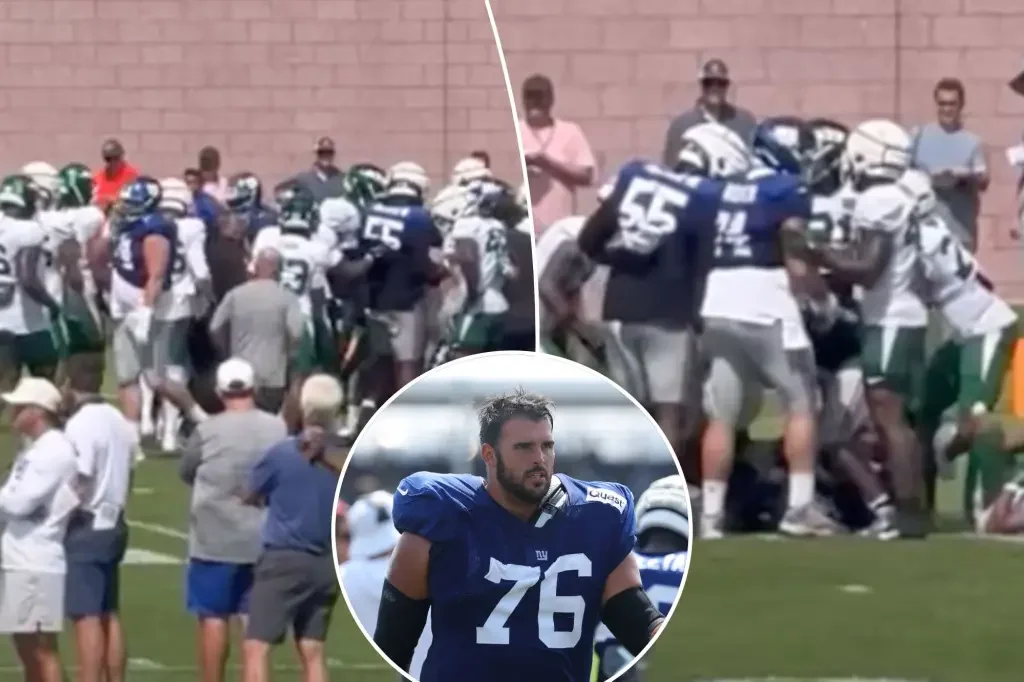 Giants and Jets Engage in Intense Practice Battles and Fireworks