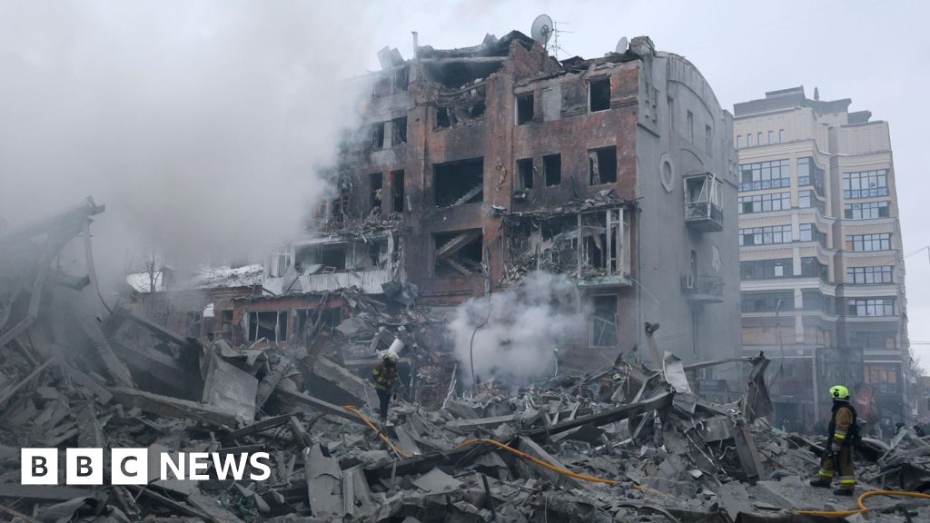 Featured image for Russian missile strike on Kharkiv kills two and damages dozens of buildings
