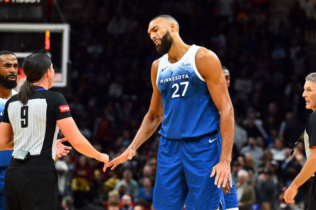 Featured image for "NBA Fines Timberwolves' Rudy Gobert $100K for Inappropriate Money Gesture"
