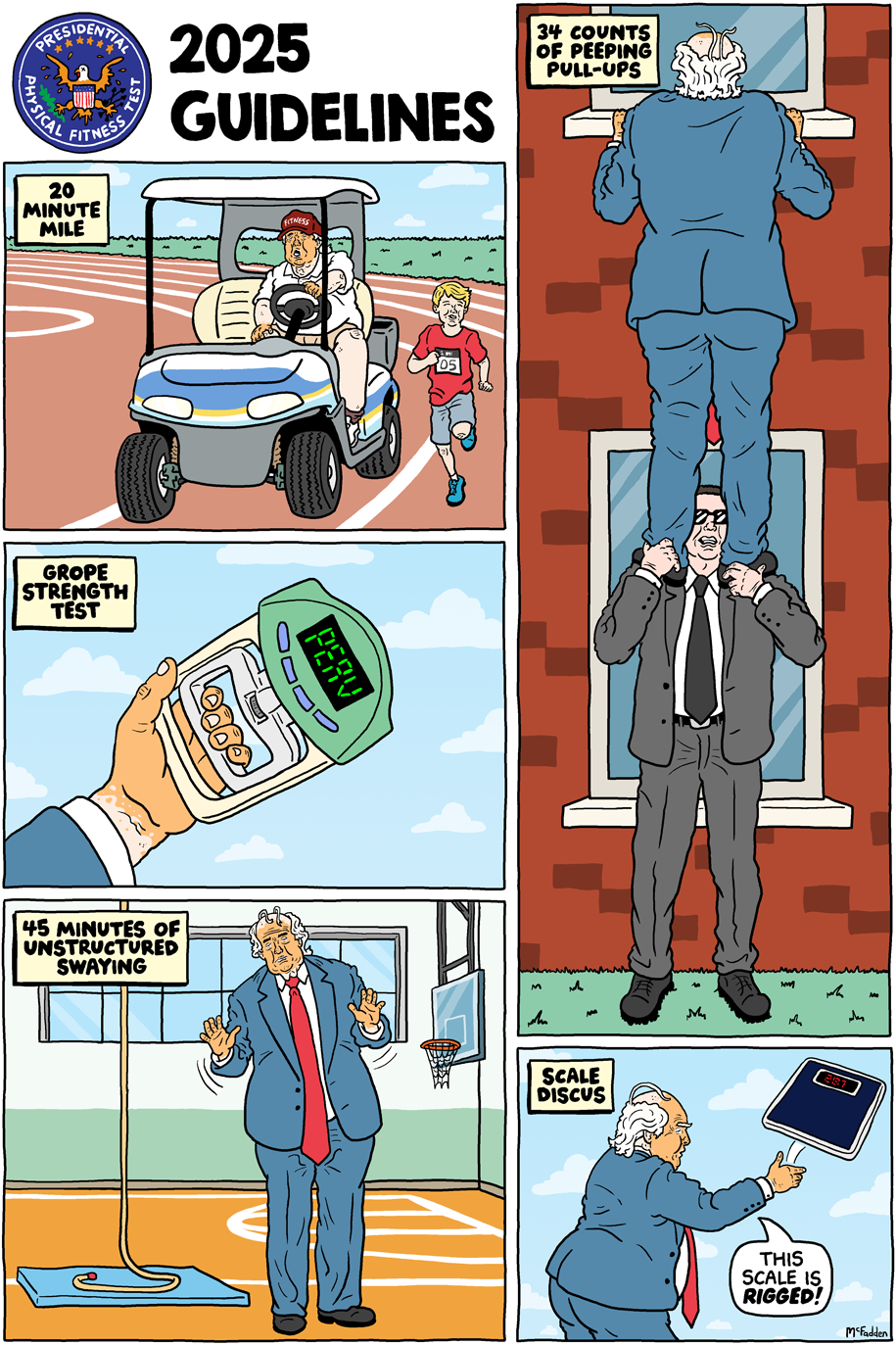Featured image for Cartoon Highlights Presidential Fitness Test