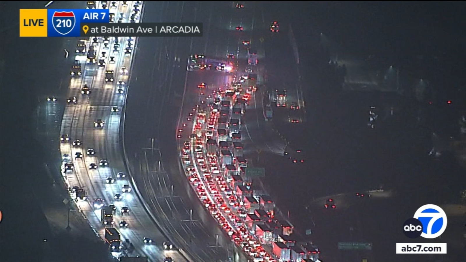 Featured image for Multiple lanes of 210 Freeway closed after fatal crash in Arcadia