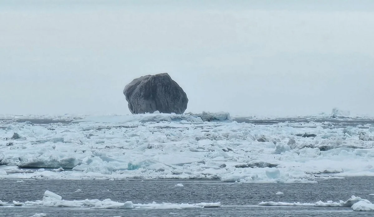 Featured image for Rare Black Iceberg with Dark Veins Stuns Fishermen