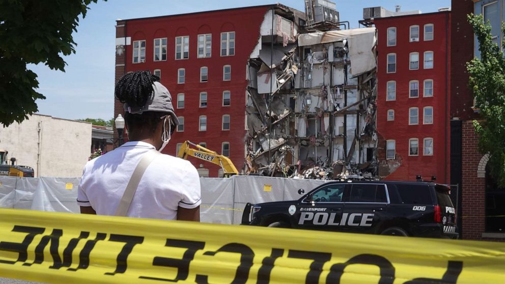 Featured image for Rescue and Protest Follow Partial Building Collapse in Davenport, Iowa.