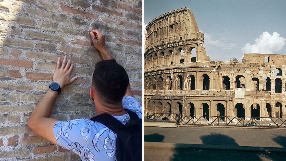 Tourist Identified for Carving Name on Colosseum