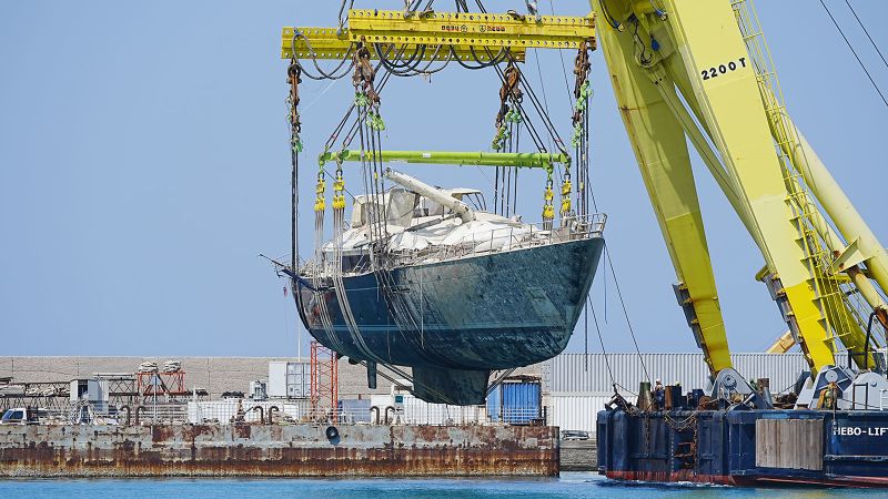 Featured image for Sicilian Port Receives Recovered Bayesian Superyacht After Seabed Salvage