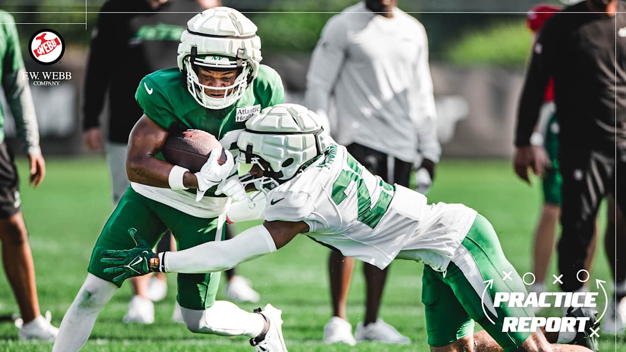 Featured image for Jets' First Pads Practice Showcases Physicality and Player Progress