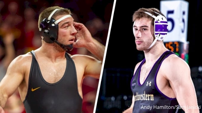 Featured image for "Iowa Dominates Northwestern in Wrestling Dual, Sweeping All Matches"