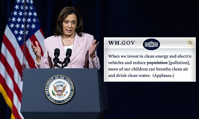 VP Harris' Climate Change Speech Sparks Controversy with Population Reduction Proposal