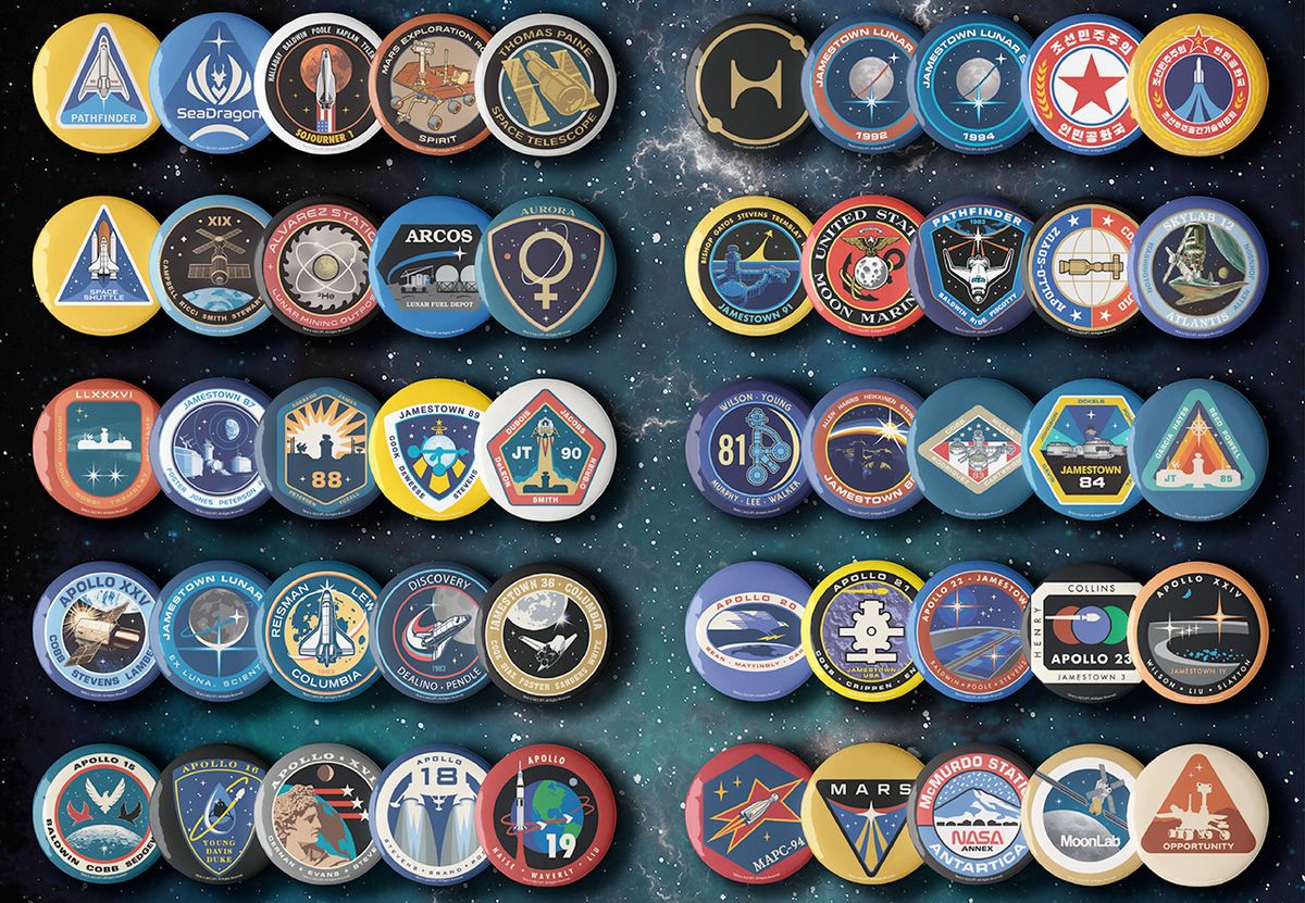 Featured image for "For All Mankind: Collectible Pin Buttons Celebrate Space Mission Patches"