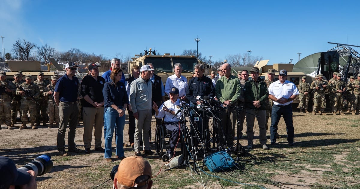 Featured image for "Texas Governor Abbott Stands Firm at Border Amid Escalating Migrant Tactics Standoff"