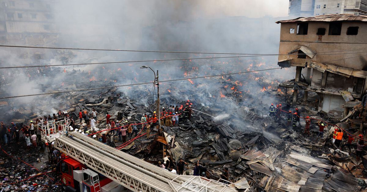 Massive Fire Ravages Bangladesh Clothing Market During Eid Season