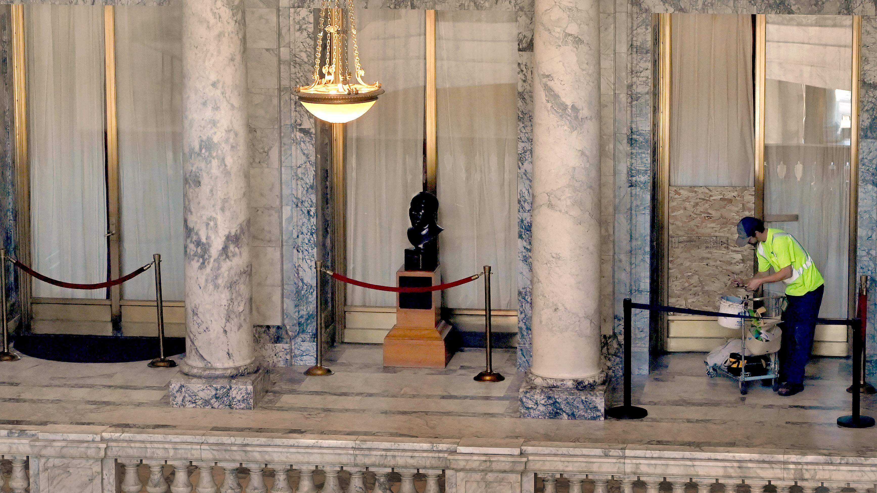 Intruder Causes Damage and Vandalism at Washington State Capitol