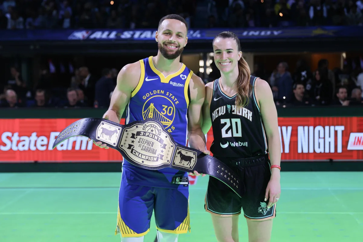 Featured image for "Stephen Curry Makes History with 3-Point Contest Win Over Sabrina Ionescu at NBA All-Star Weekend"