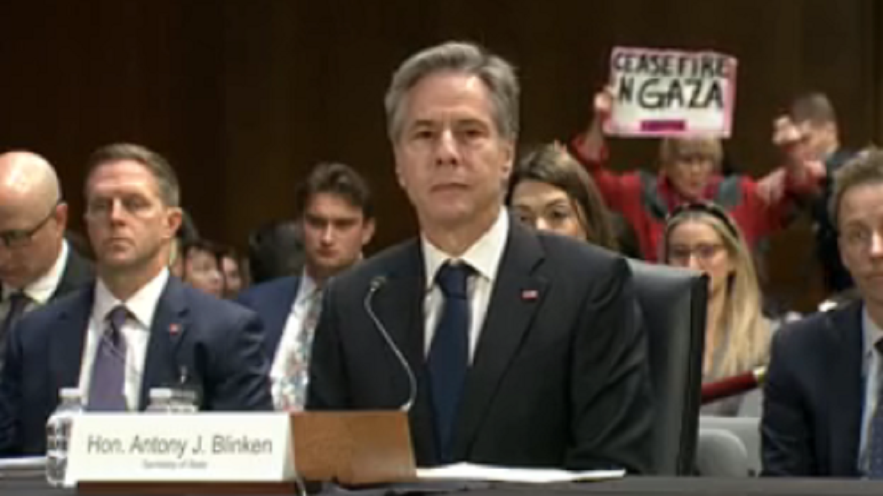Protesters Disrupt Senate Hearing, Demand Cease-Fire in Israel-Hamas Conflict