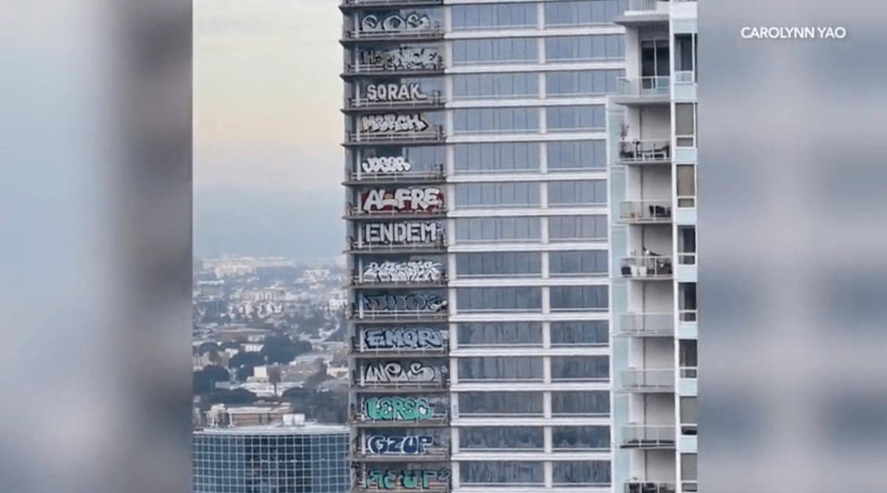 Featured image for Graffiti Vandals Target Downtown Los Angeles Skyscraper