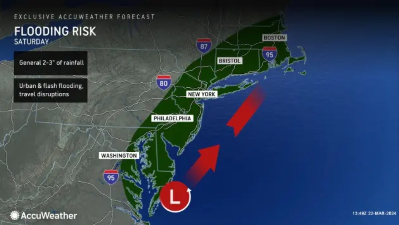 "Northeast Braces for Coastal Storm: Heavy Rain, Damaging Winds, and Flood Threat"