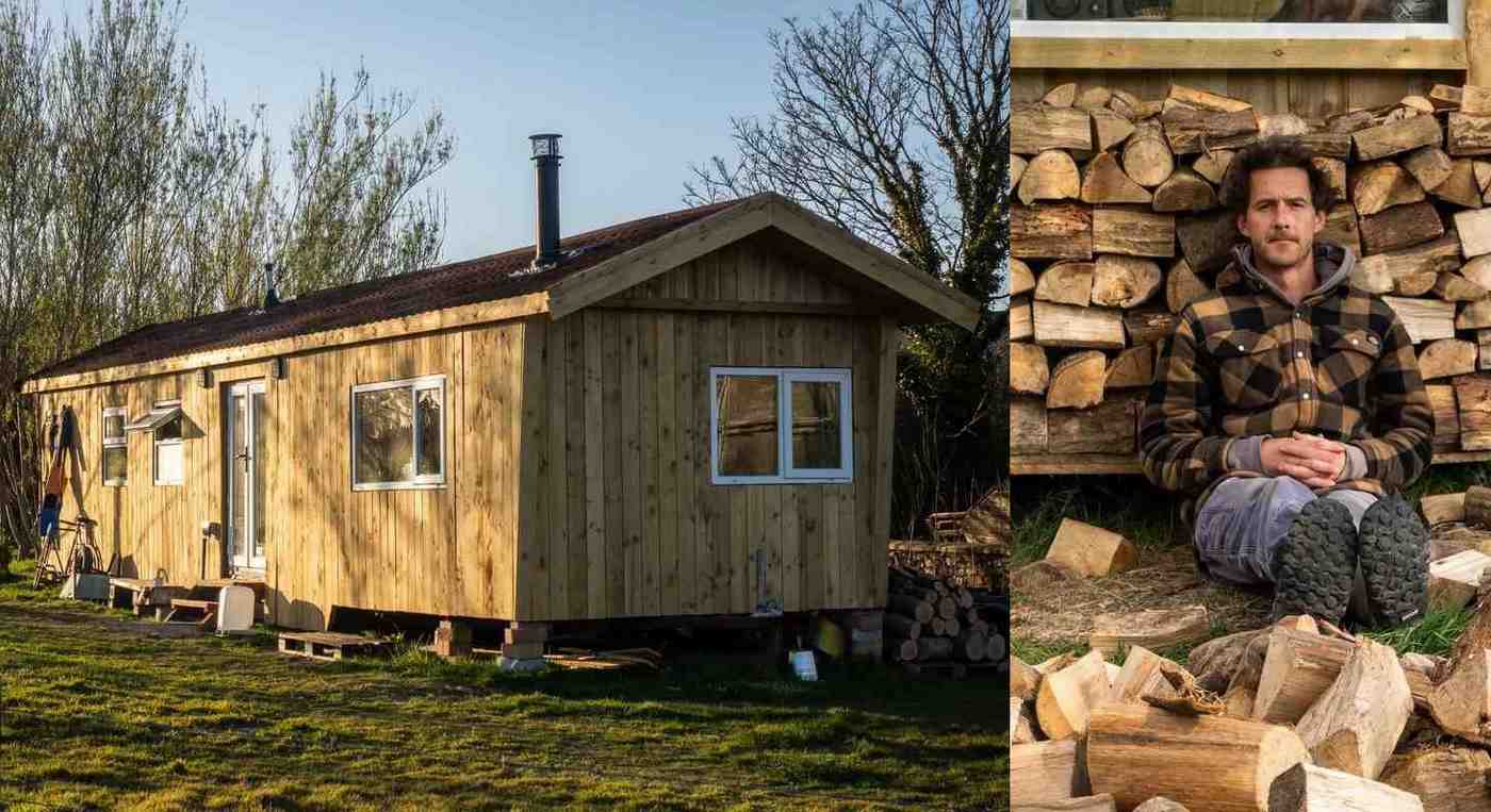 Featured image for DIY Enthusiast Transforms Mobile Home into Rustic Log Cabin for $13k