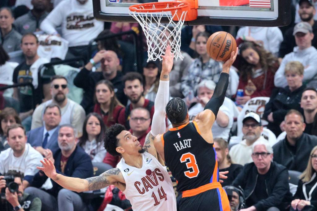 Featured image for Knicks' Josh Hart questionable for Game 2 due to ankle injury.