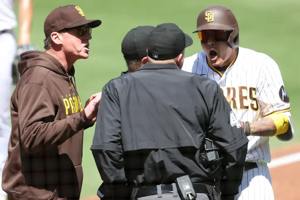 Manny Machado Ejected for Clock Violation Strikeout in Padres Game.