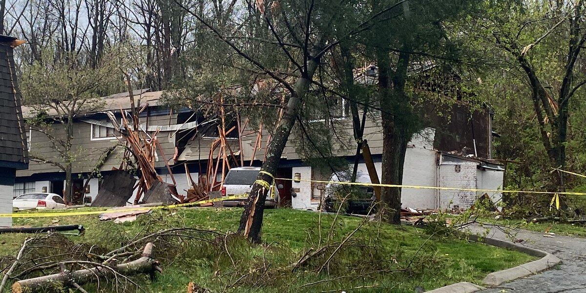 Severe storms displace families and cause damage in Louisville area.