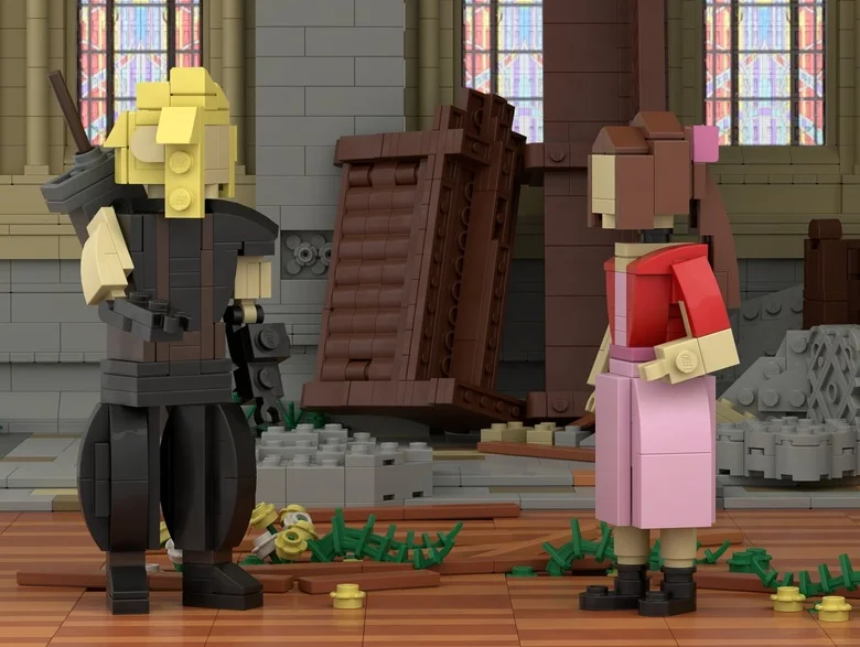 "Win a LEGO Recreation of Iconic Final Fantasy VII Scene by Square Enix"