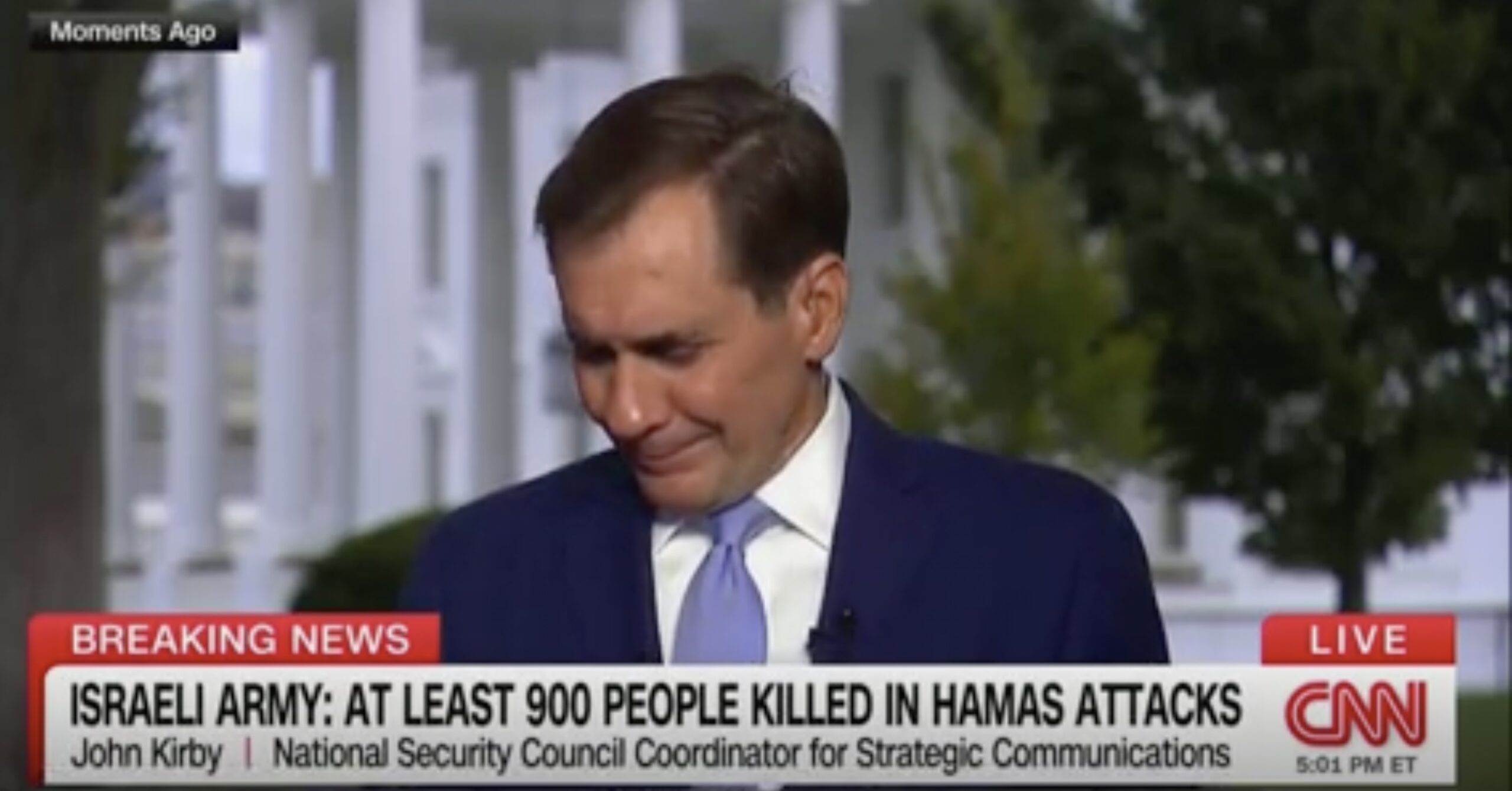 Featured image for White House Spokesperson Emotionally Condemns Hamas Attacks
