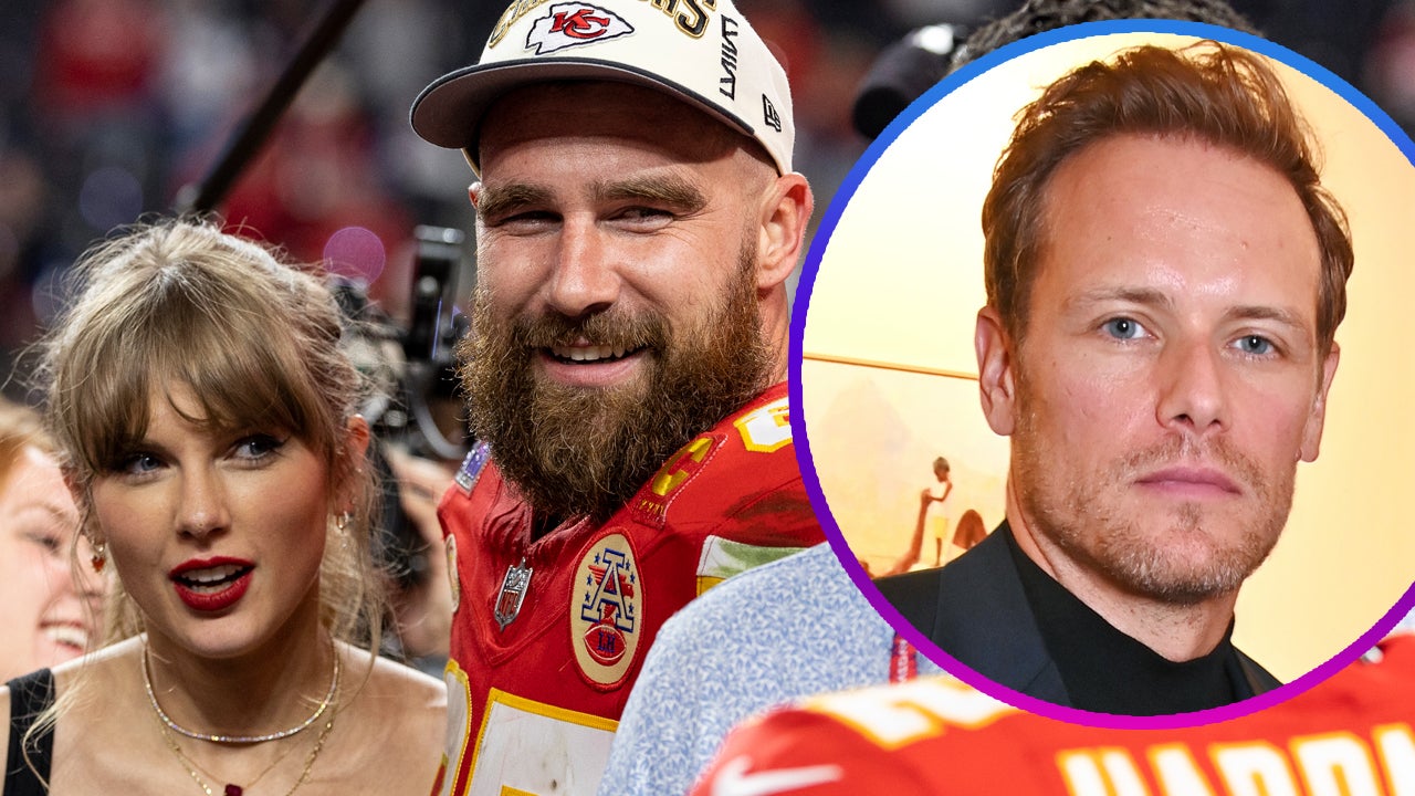 Featured image for Sam Heughan Jokes Taylor Swift Will Forget Travis Kelce at Scotland Eras Tour