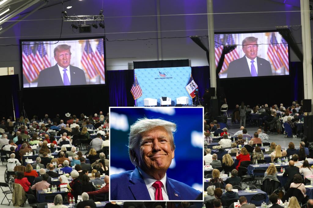 Trump highlights pro-life stance in Iowa speech.