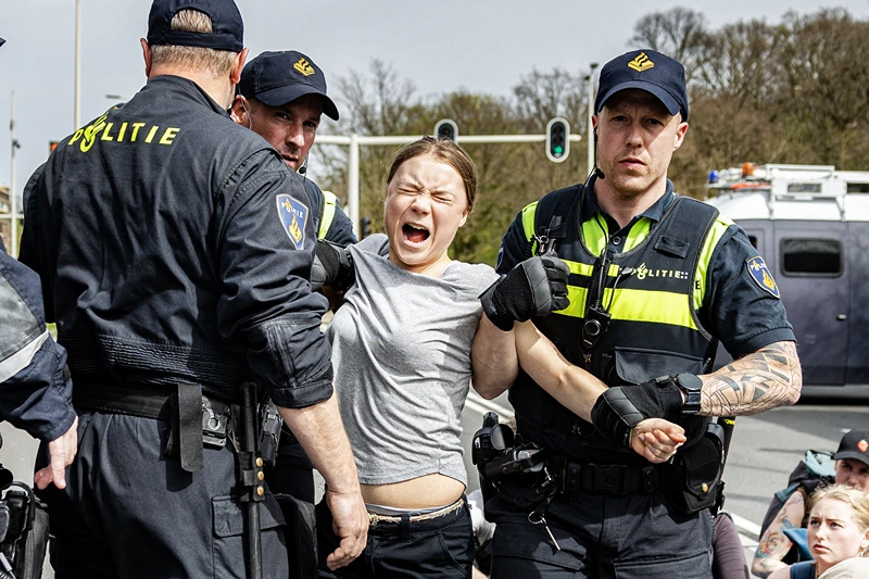 Featured image for "Greta Thunberg Detained Twice at Climate Protest in The Hague"