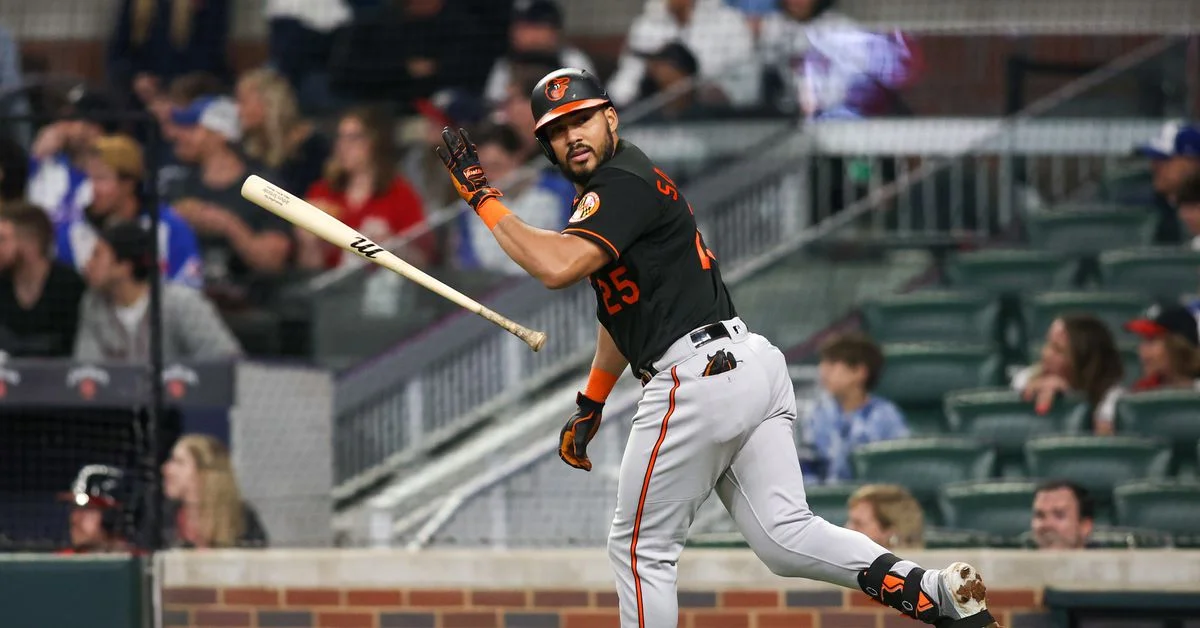Orioles stun Braves with seven-run inning in 9-4 victory.