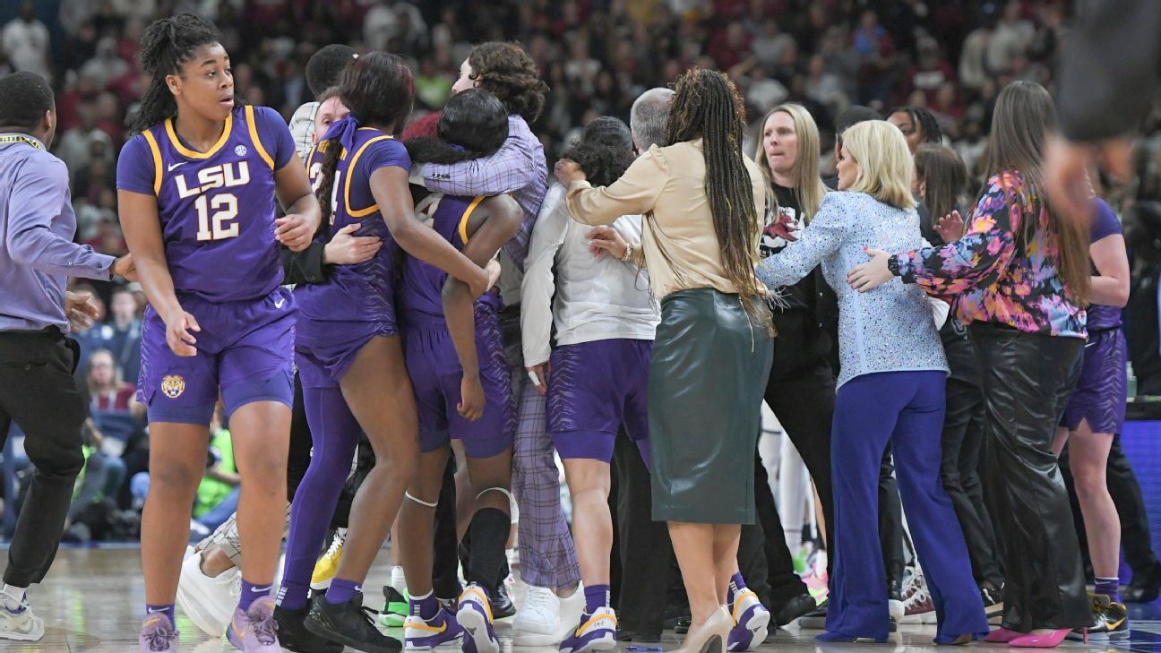 Featured image for "LSU Guard's Brother Arrested After SEC Championship Tournament Tussle"