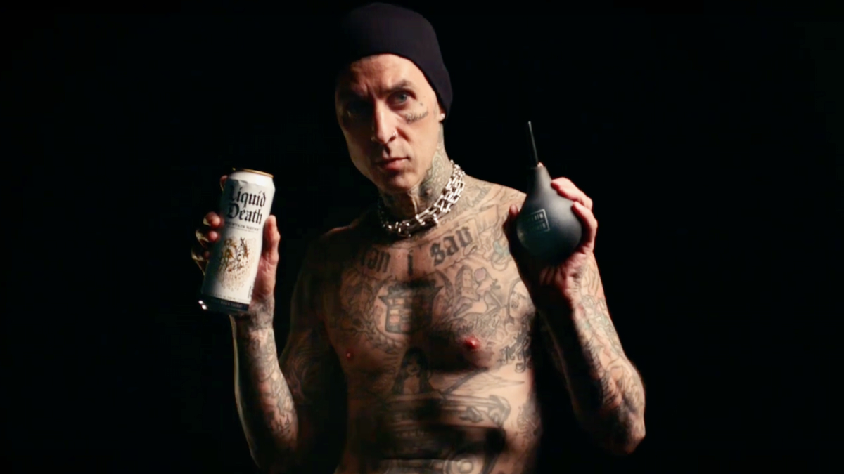 Travis Barker and Liquid Death team up for unique enema collaboration.