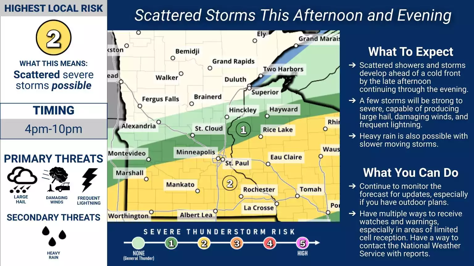 Severe Storms Expected Across Minnesota and Wisconsin