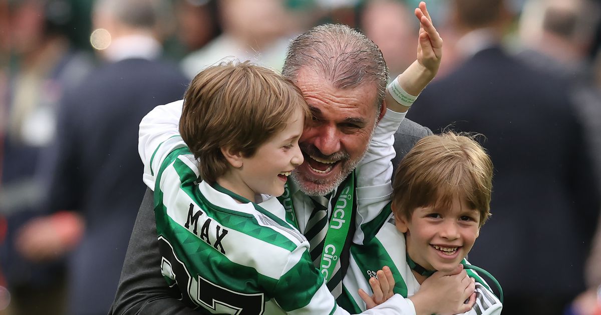 Featured image for Ange Postecoglou leaves Celtic for Tottenham managerial role.