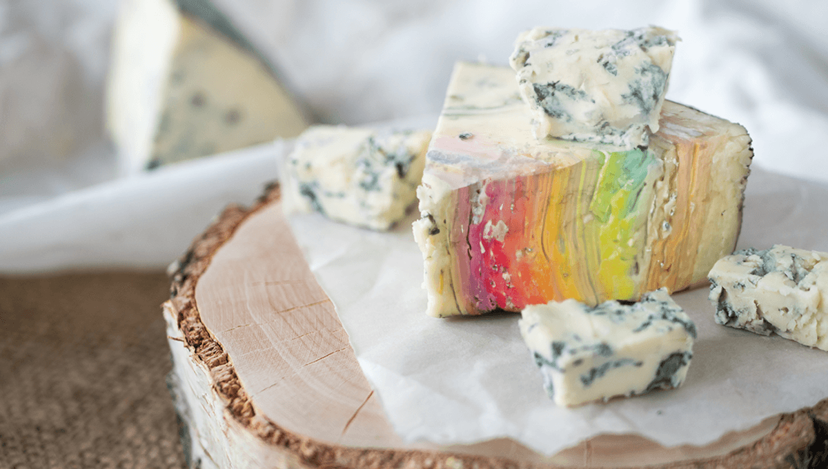 Featured image for "Cheesy Breakthrough: Scientists Create Rainbow of Blue Cheese Colors"