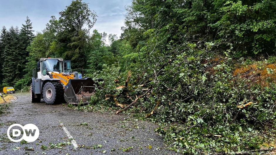 Severe storms cause hail and flooding in Germany.