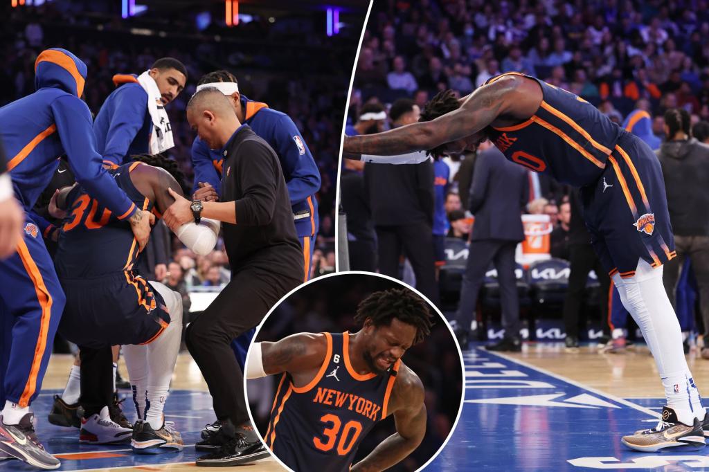 Knicks' playoff hopes uncertain with Julius Randle's injury update.