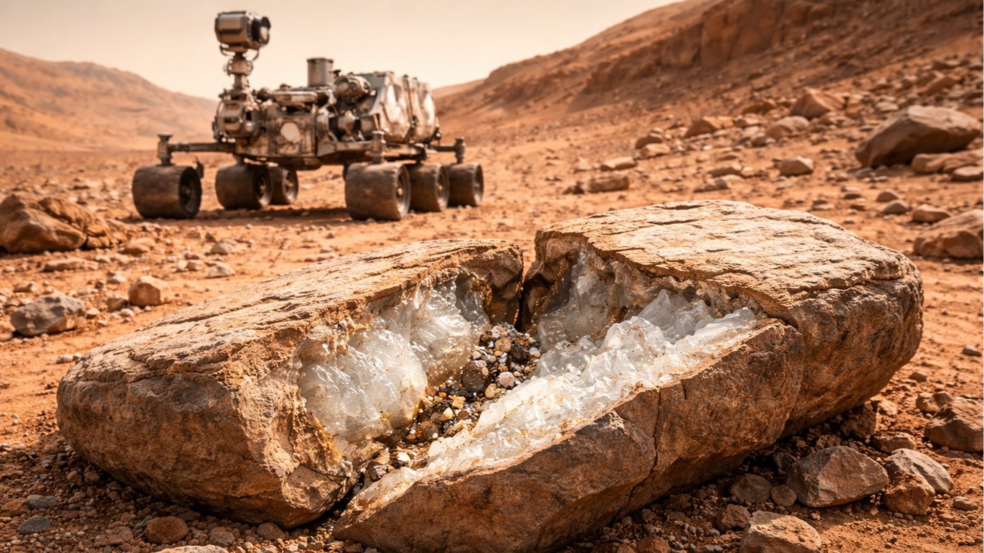Featured image for NASA's Curiosity Rover Breaks Rock on Mars, Sparks New Questions