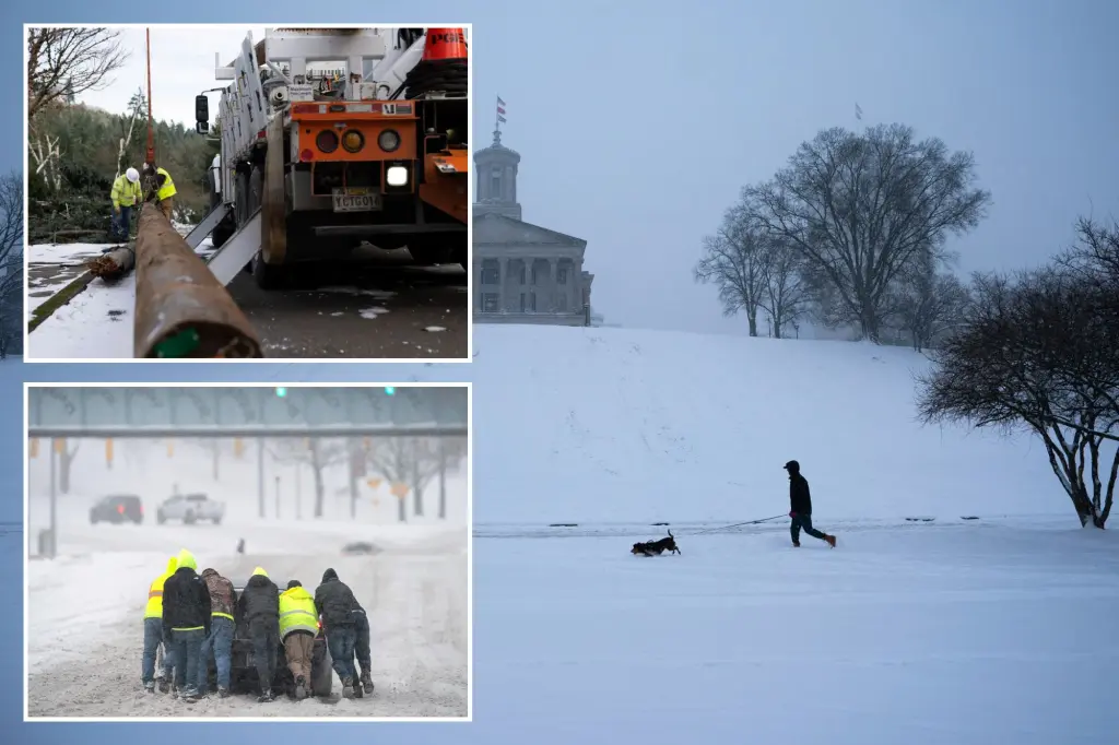 "Deadly Snowstorm Claims 14 Lives in Tennessee Amid Icy Winter Blast Across US"