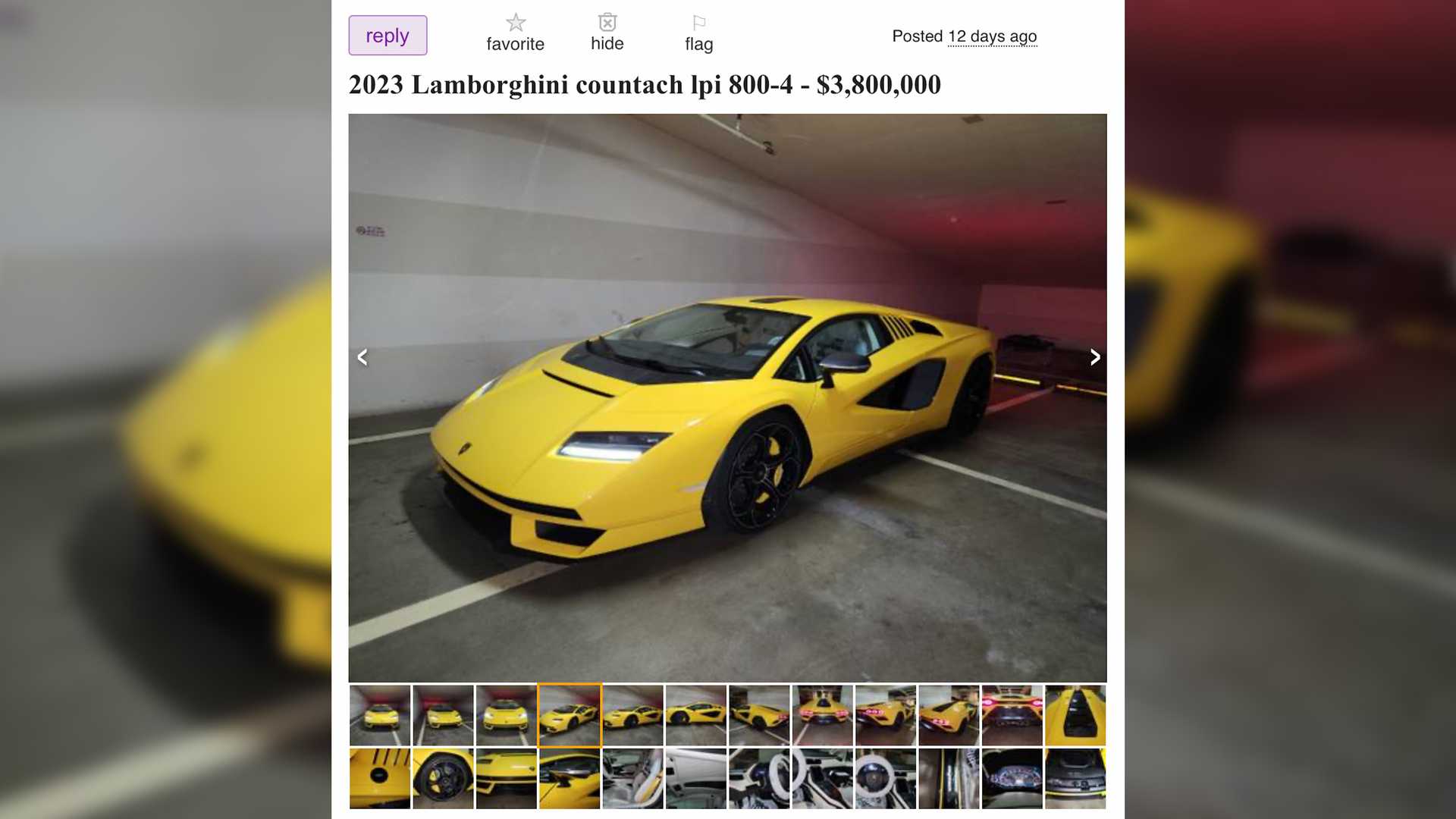 Featured image for Rare Lamborghini Countach Listed for $3.8M on Craigslist