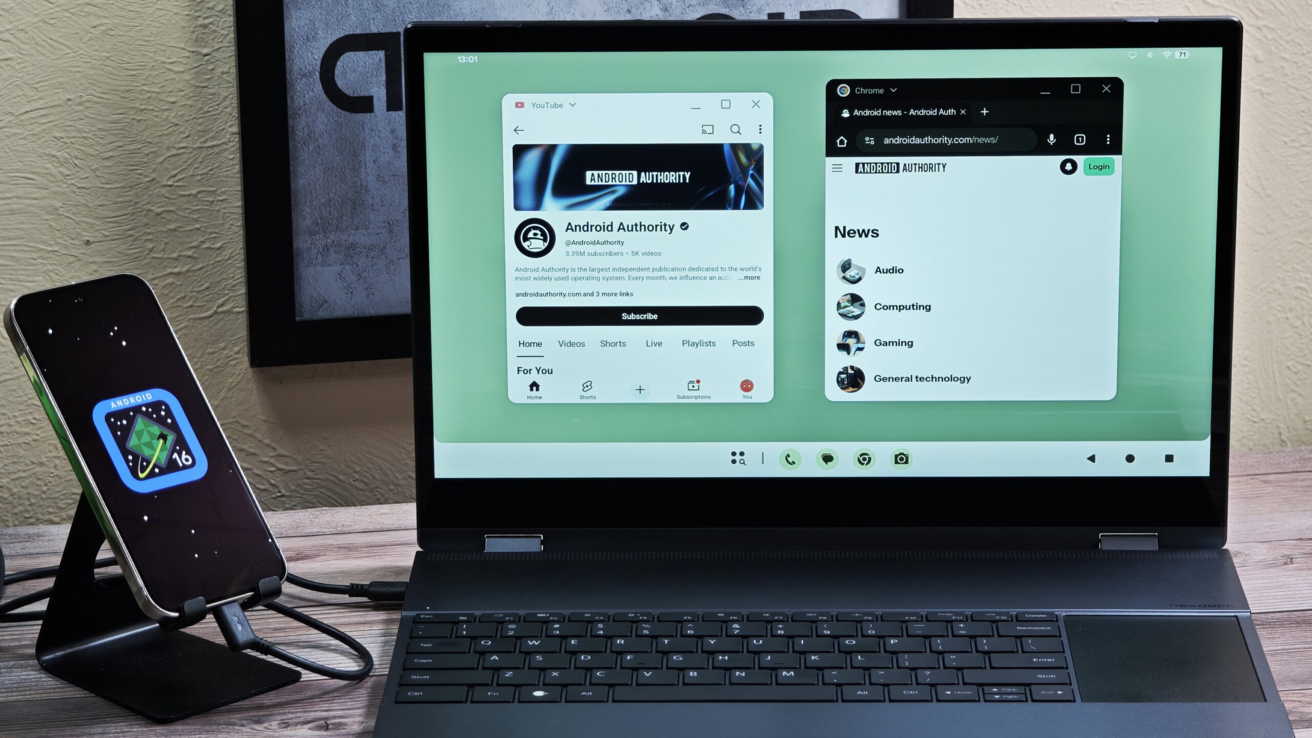 Featured image for Android 16's Desktop Mode Enhances Productivity and Security