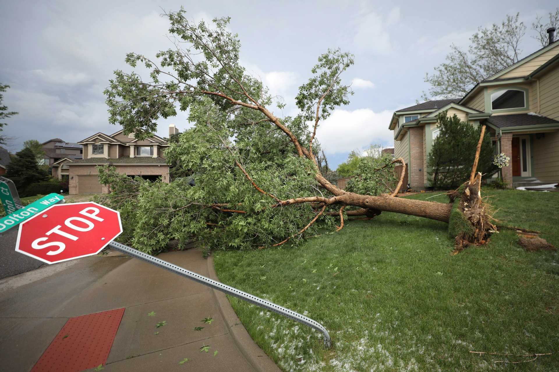 Severe thunderstorms and tornado cause damage in Colorado's Front Range.