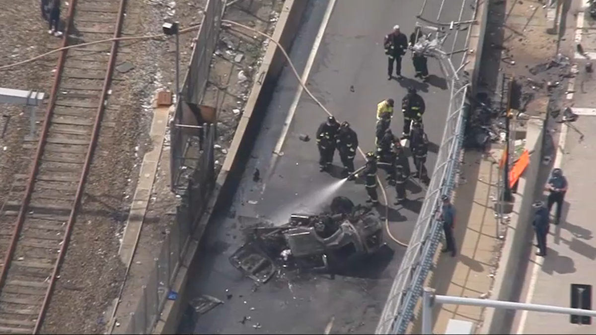 Featured image for Driver Dies in Fiery SUV Plunge Off Boston Overpass