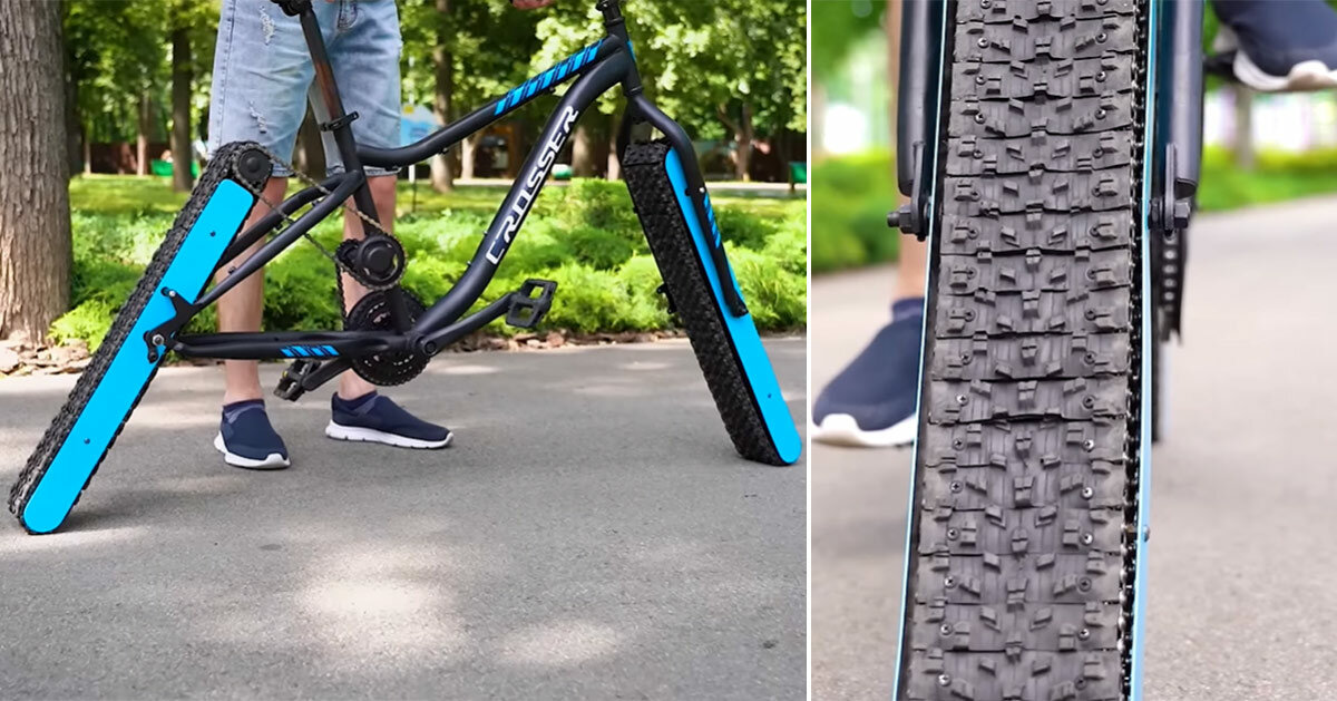 Featured image for Revolutionary Engineer Creates Wheelless Bicycle with Tank Tracks