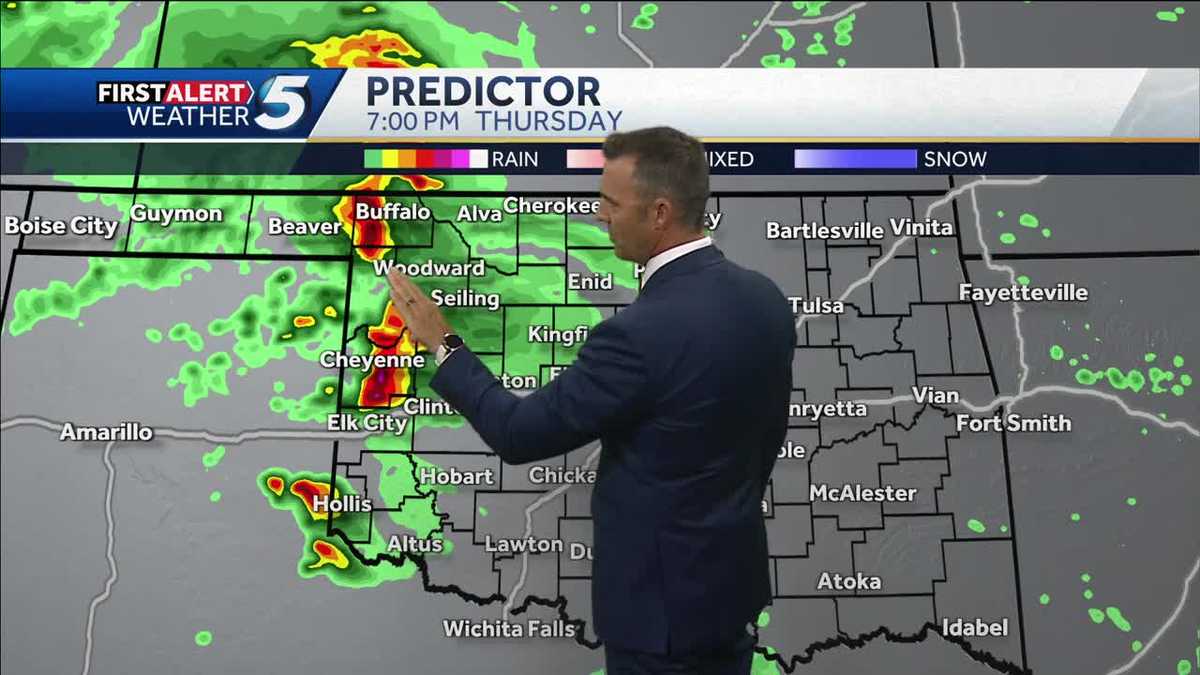 Severe storms threaten Oklahoma and Alabama with tornadoes and hail.