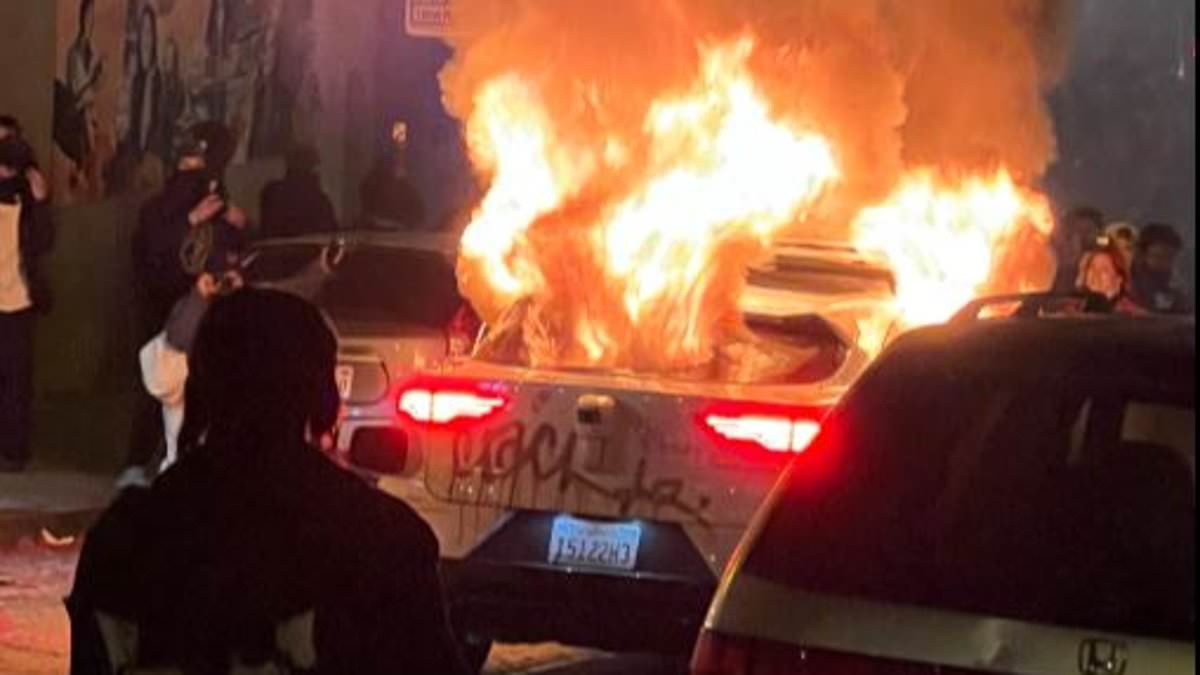 Featured image for "Driverless Car Vandalized and Torched with Fireworks During Chinese New Year Celebration in San Francisco"