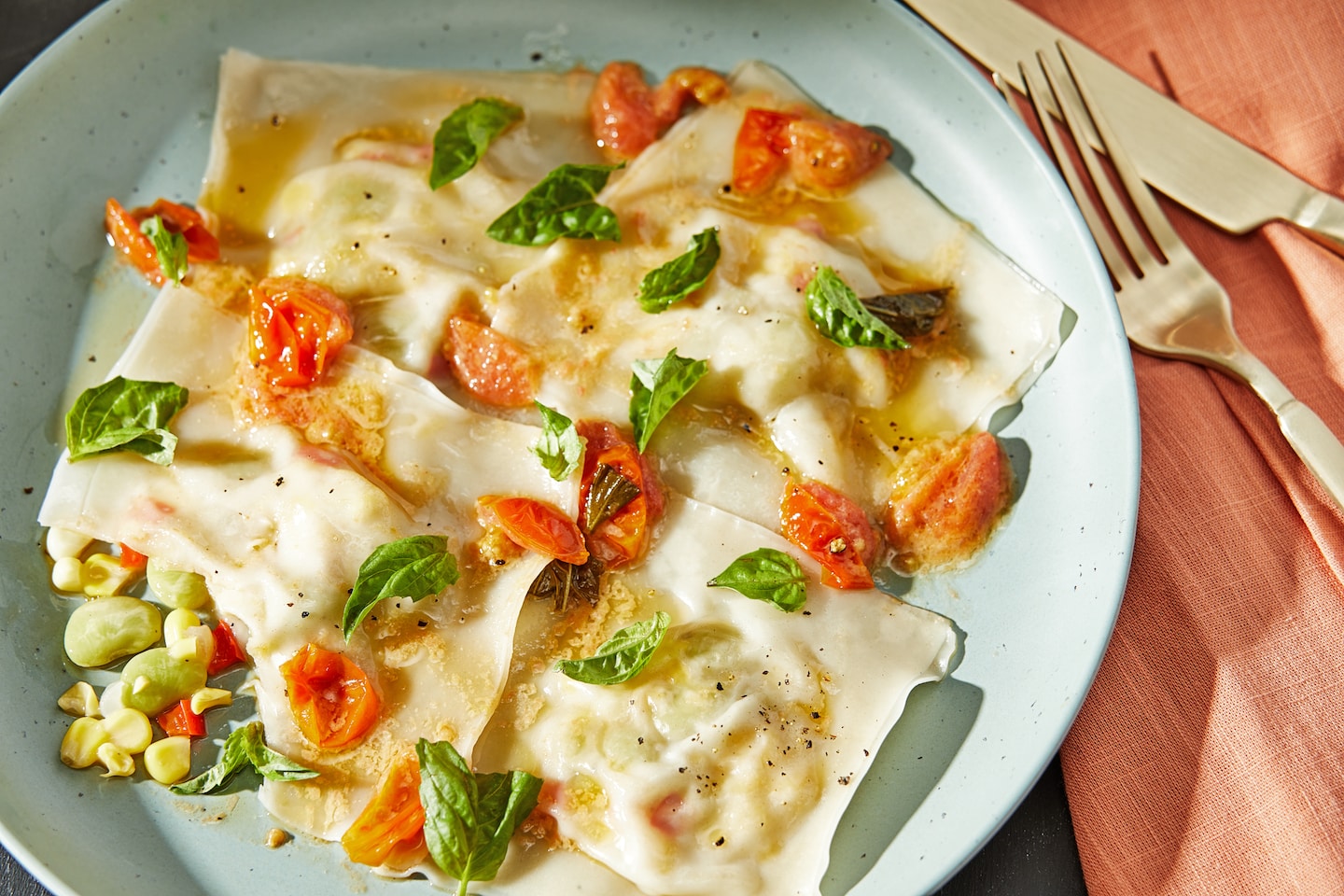 Featured image for "Summery Succotash Ravioli: A Butter-Tomato Delight!"
