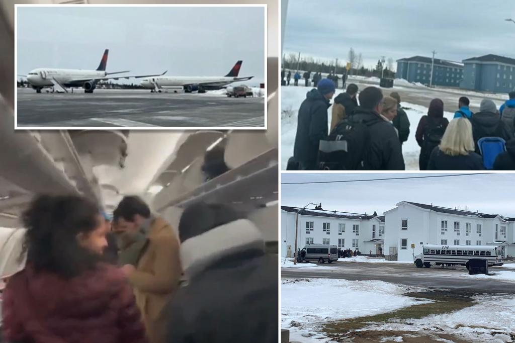 Delta passengers stranded overnight in remote Canadian military base after emergency landing