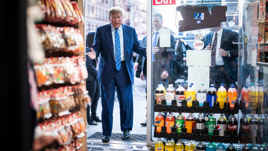 Featured image for "Trump Fear-Mongers About NYC Bodega Crime After Trial"
