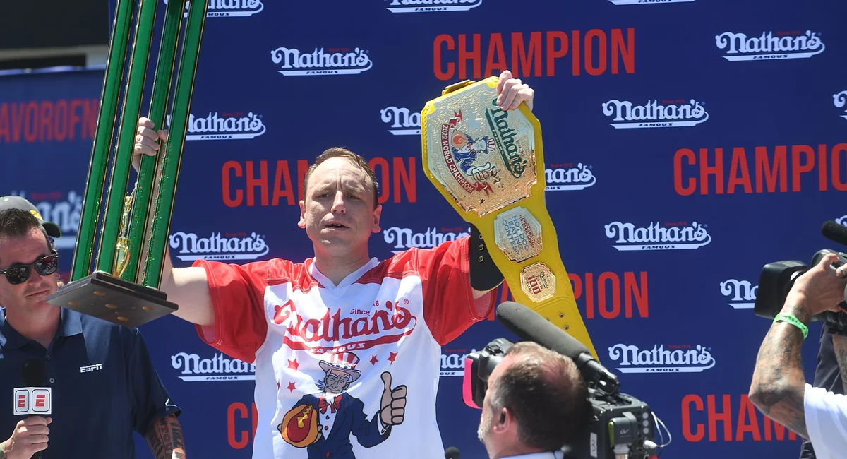 Featured image for Joey Chestnut and Miki Sudo Dominate Nathan's Hot Dog Contest Titles